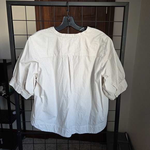 Plus Size Anthropologie White Striped Blouse - Picture 6 of 10